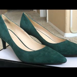 Suede Emerald Green Heels